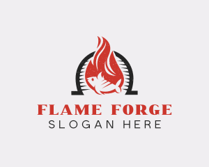 Flaming Fish Grill logo design