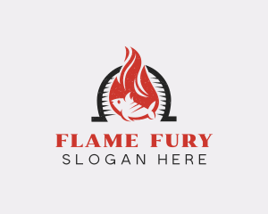 Flaming Fish Grill logo design