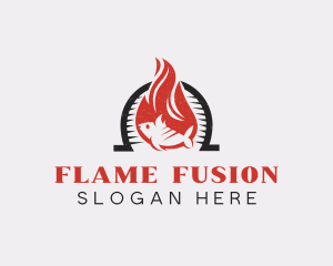 Flaming Fish Grill logo design