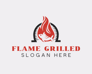 Flaming Fish Grill logo design