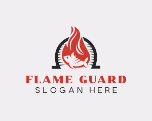 Flaming Fish Grill logo design