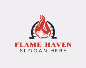 Flaming Fish Grill logo design