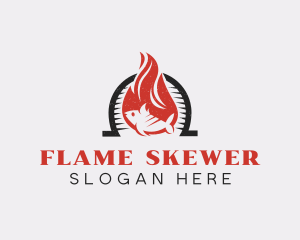 Flaming Fish Grill logo design