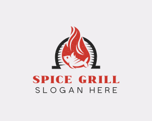 Flaming Fish Grill logo design