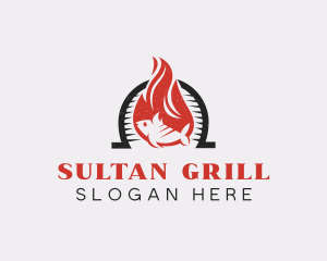 Flaming Fish Grill logo design