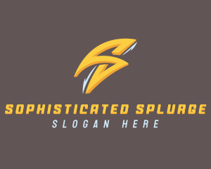 Lightning Bolt Letter S logo design