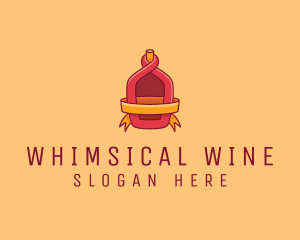 Red Alcohol Bottle Flask logo design