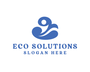 Wave Flower Ecology logo design