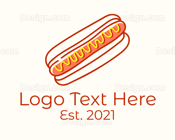 Cafeteria Hotdog Doodle Logo