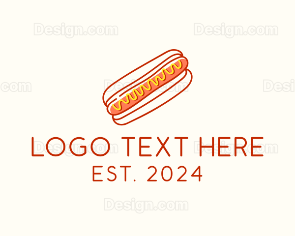 Cafeteria Hot Dog Doodle Logo