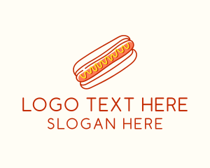 Cafeteria Hot Dog Doodle  Logo