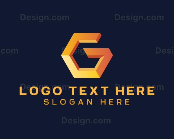 3D Geometric Hexagon Business Letter G Logo