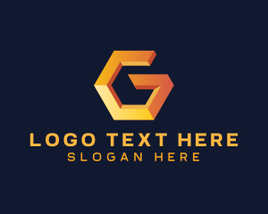 3D Geometric Hexagon Business Letter G Logo