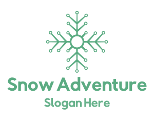 Green Circuit Snowflake logo
