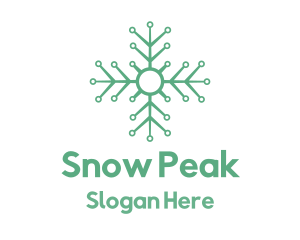 Green Circuit Snowflake logo