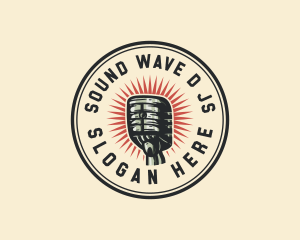 Retro Radio Microphone logo design