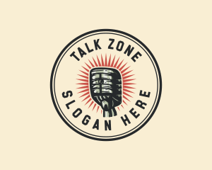 Retro Radio Microphone logo design