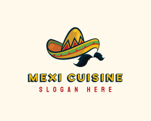 Mustache Mexican Hat logo design