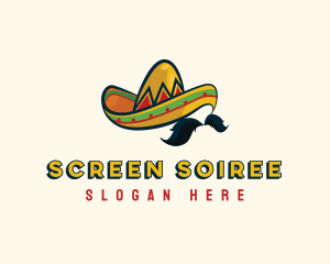 Mustache Mexican Hat logo design