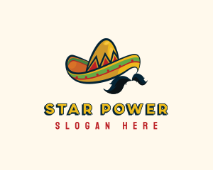 Mustache Mexican Hat logo design