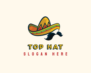 Mustache Mexican Hat logo design