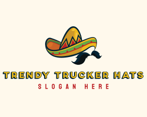 Mustache Mexican Hat logo design