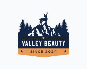 Forest Mountain Stag logo design