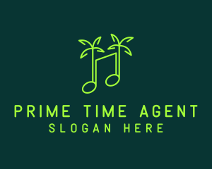 Neon Tropical Music logo design