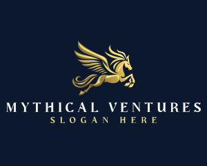 Luxury Flying Pegasus logo design