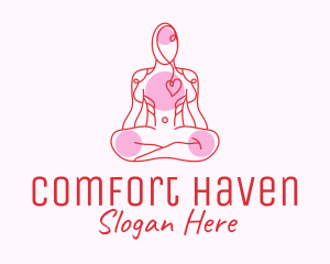 Wellness Yoga Heart Care logo design