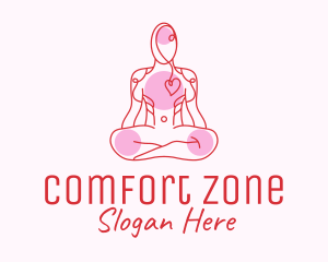 Wellness Yoga Heart Care logo design