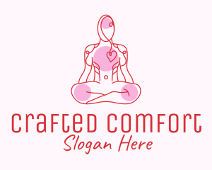 Wellness Yoga Heart Care logo design