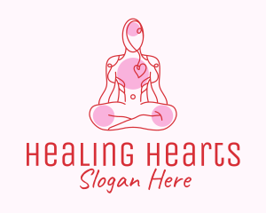 Wellness Yoga Heart Care logo design