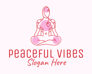 Wellness Yoga Heart Care logo design