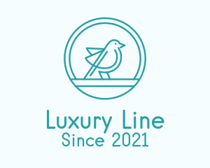 Blue Bird Line Art  logo design