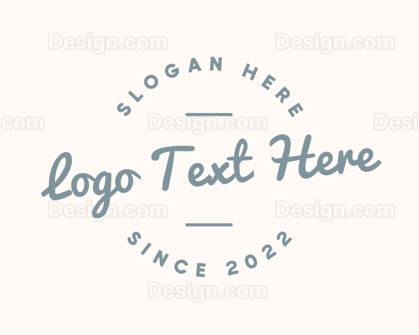 Hipster Round Cursive Logo