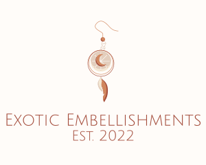 Boho Feather Earring logo design