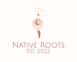 Boho Feather Earring logo design