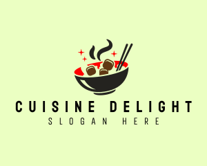 Asian Fried Rice Bowl logo design