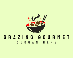 Asian Fried Rice Bowl logo design