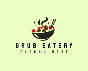 Asian Fried Rice Bowl logo design