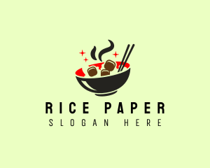 Asian Fried Rice Bowl logo design