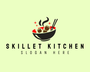 Asian Fried Rice Bowl logo design