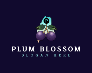 Maine Plum Fruit logo design