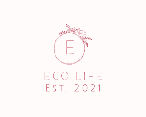 Eco Floral Wreath logo design