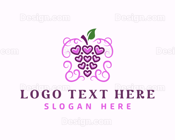 Grape Wine Heart Logo