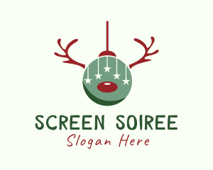 Reindeer Christmas Ball  logo design