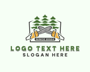 Chainsaw Pine Tree Lumberjack logo