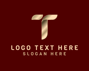 Luxury Metallic Boutique Letter T logo