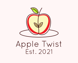 Monoline Slice Apple logo design